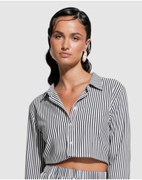 GINIA - Franca Stripe Crop Shirt