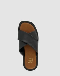 Dune London - Licorice - Black Leather