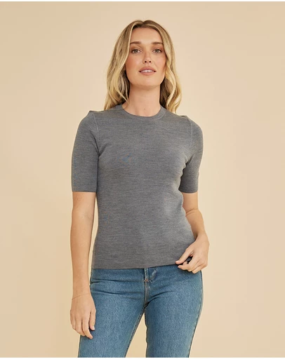 Amelius - Molly Merino Knit Short Sleeve Top