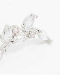 Lovisa - Stainless Steel Cubic Zirconia Curved Vine Single Flat Back Stud
