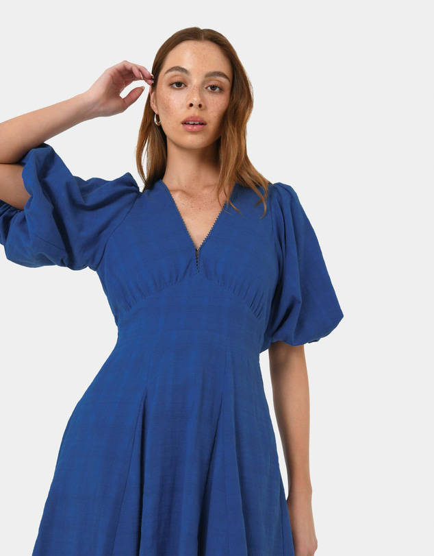 Forcast - Iris Puff Sleeve Midi Dress
