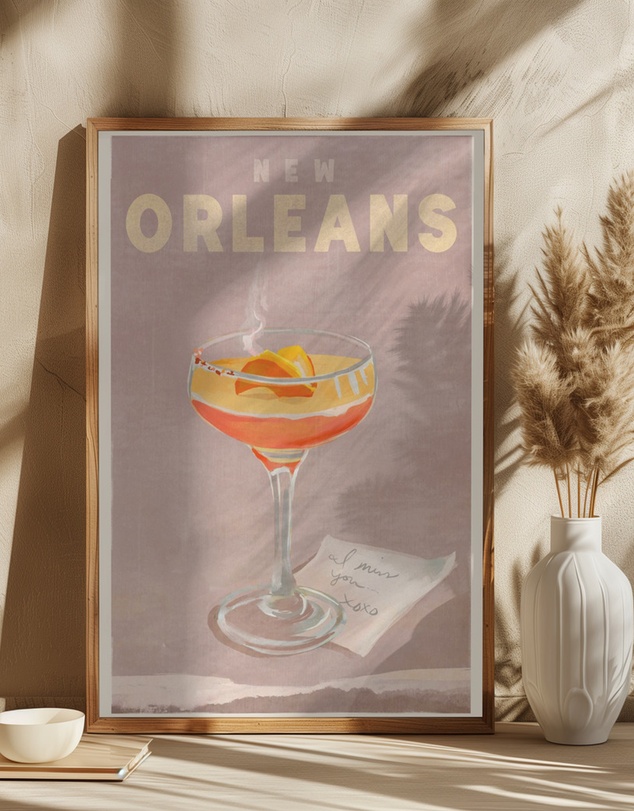 Olive et Oriel - New Orleans Cocktail by The Whiskey Ginger Art Print