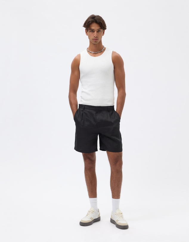 AERE - Holt Pleated Linen Shorts