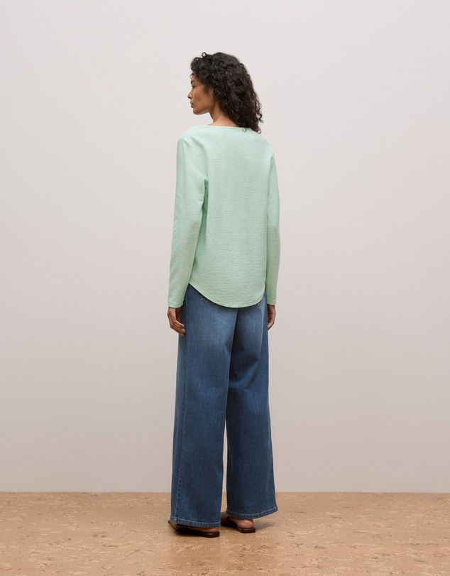 Trenery - Ottoman Marle Long Sleeve T-shirt in Peppermint