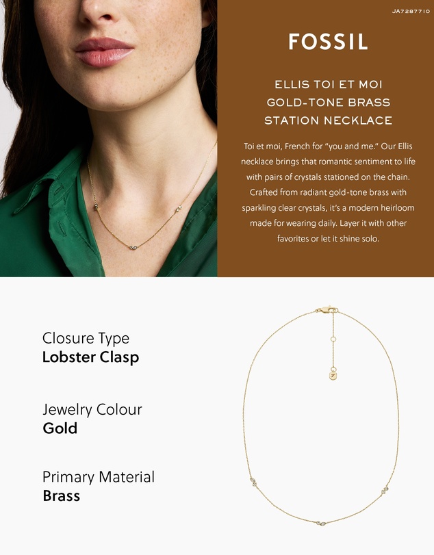 Fossil - Ellis Toi Et Moi Gold-Tone Necklace
