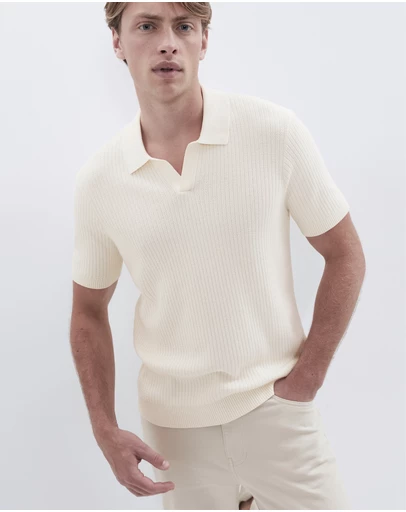 UNISON - Wavy Stitch Knit Polo