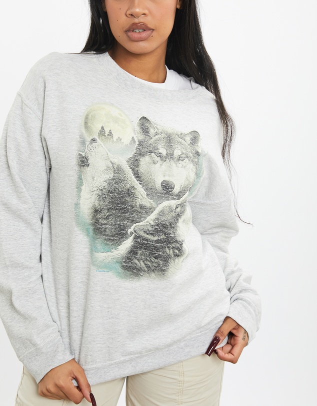 Vintage by The Real Deal - Pre Loved - Vintage Wildlife Wolf Sweatshirt