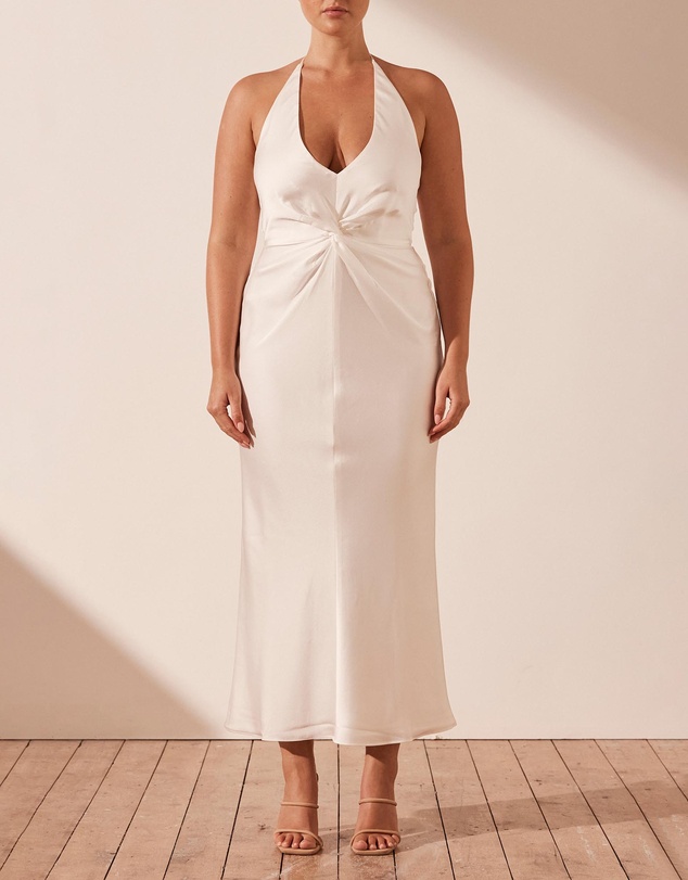 Shona Joy - Luxe Twist Front Halter Midi Dress