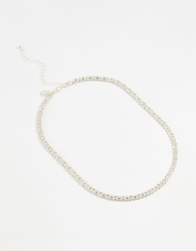 Lovisa - Silver Plated Diamante Fireball Chain Necklace