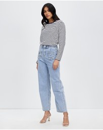 KAJA Clothing - Petite Mom Ula Jeans - Light Blue