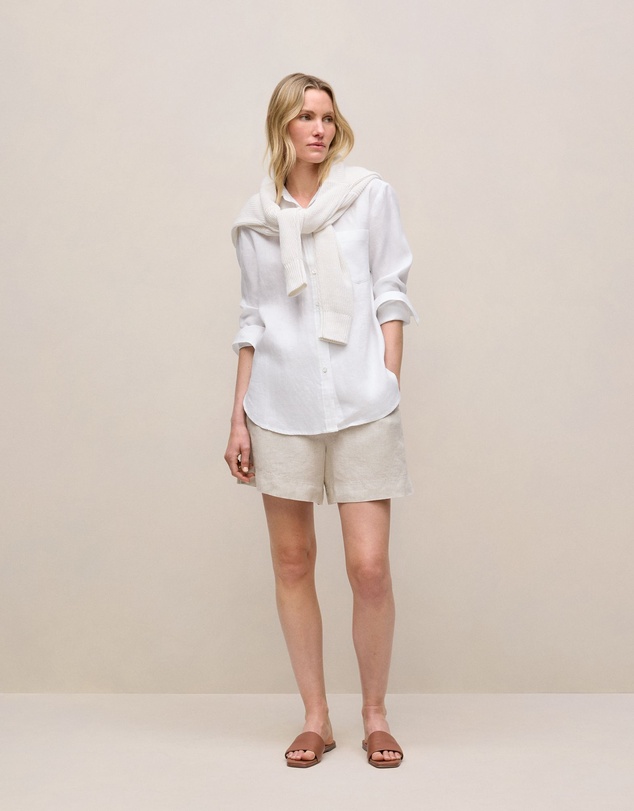Trenery - Linen Relaxed Pocket Shirt in White