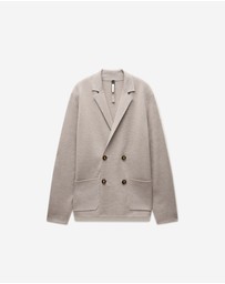 Calibre - Double-Breasted Merino Wool Cardigan Neutral
