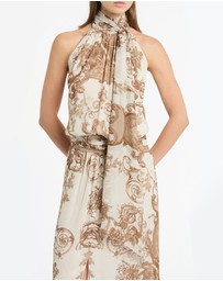 Carla Zampatti - Renaissance Georgette Halter Dress