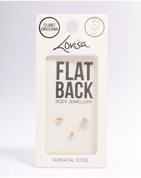 Lovisa - Gold Plated Surgical Steel Cubic Zirconia Double Marquise Flat Back 3-Pack
