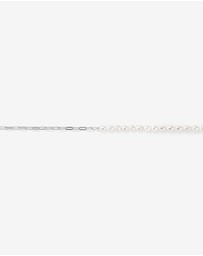 Michael Hill - Half Cultured Freshwater Pearl Half Paperclip Chain Bracelet in Sterling Silver