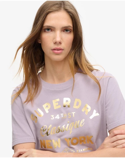 Superdry - Luxe Metallic Logo Relaxed Tee