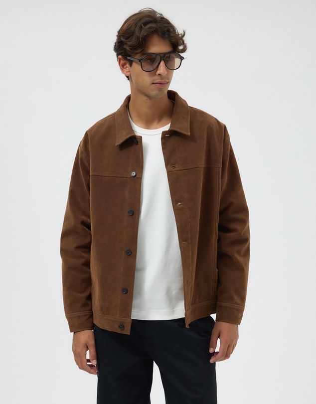 AERE - Suede Look Harrington Jacket