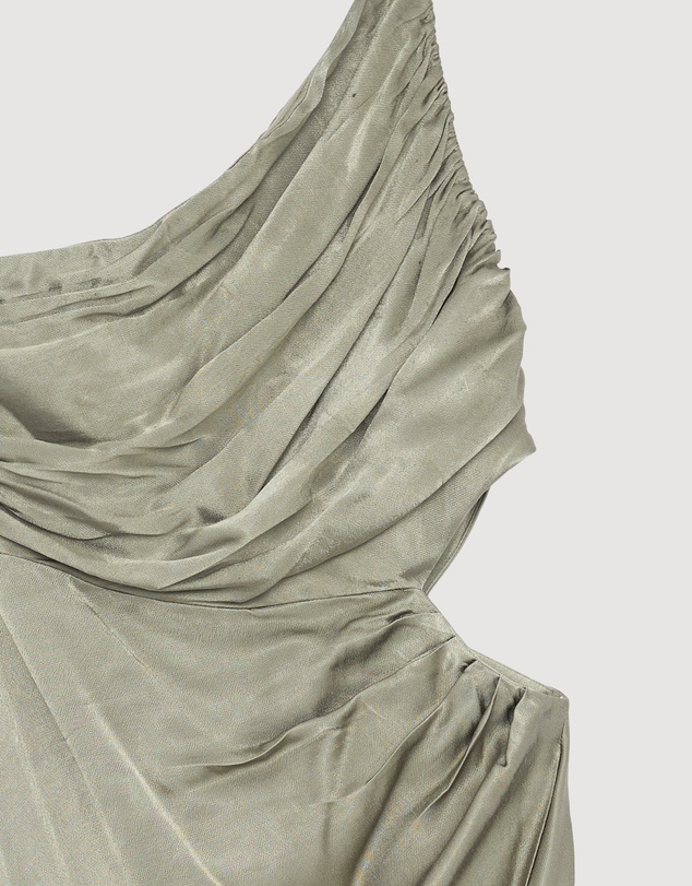 Revibe - Repaired Shona Joy La Lune Asymmetrical Gathered Maxi Dress - AU 10
