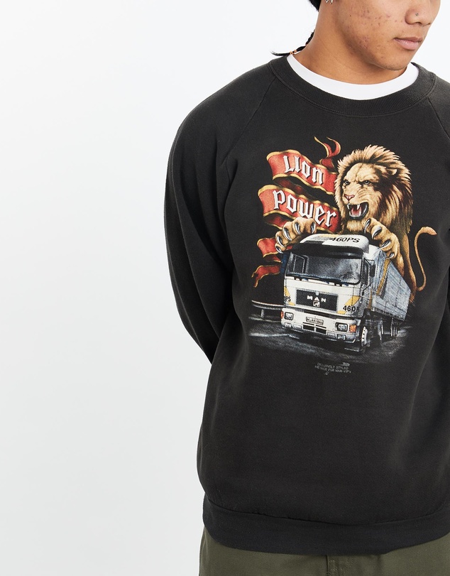 Vintage by The Real Deal - Pre Loved - Vintage 90s 3D Emblem 'Man Trucks' Sweatshirt