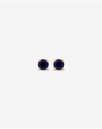Michael Hill - Round Blue Created Sapphire Birthstone Stud Earrings in 10kt Yellow Gold
