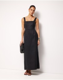 AERE - Kaili Linen Square Neck Maxi Dress