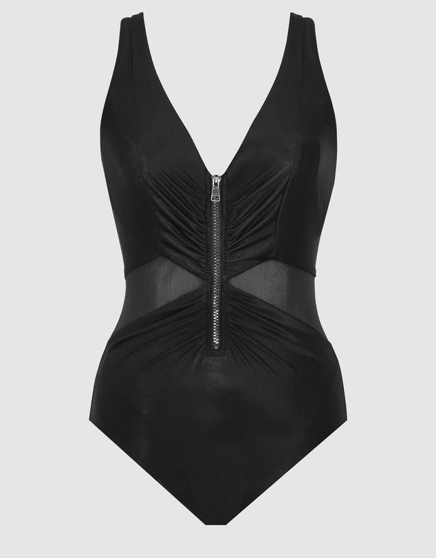 Miraclesuit Swimwear  - Network New Vive Underwire Zip Front One Piece Shaping Swimsuit