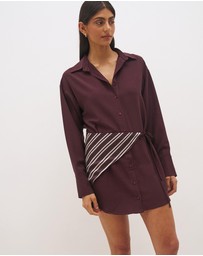 MON RENN - Elira Scarf Shirt Dress