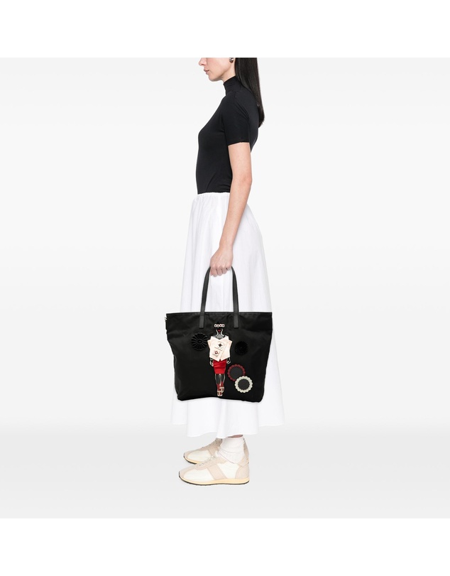 Pre-Loved by Azura Reborn - Pre-Loved Saffiano Trimmed Tessuto Applique Tote