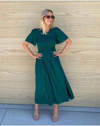 Esther & Co - Iolana Dress - Deep Green