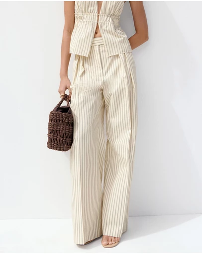 M.N.G - Chalk-Stripe Straight Trousers