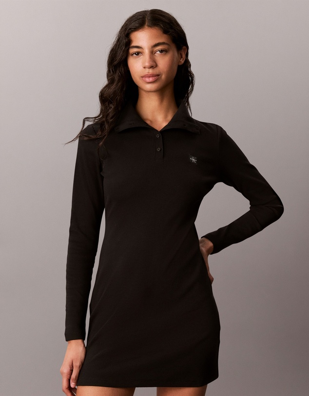 Calvin Klein Jeans - Woven Label Turtleneck Henley Dress
