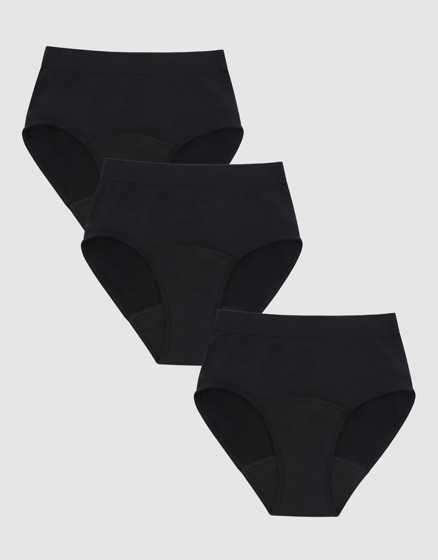 Love Luna - 3 Pack Women's Side Seamfree Period Full Brief