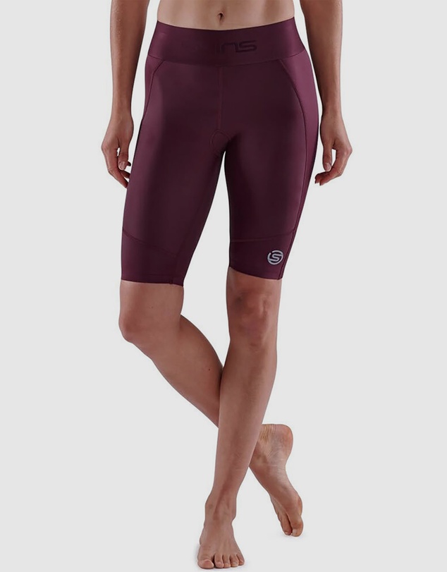 SKINS - SKINS Compression Series-3 Womens Half Tights Activewear Burgundy