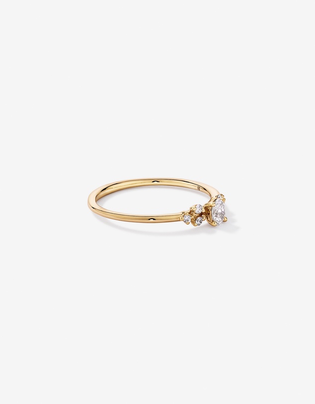 Michael Hill - 0.20TW Oval and Round Brilliant Laboratory-Grown Diamond Promise Ring in 10kt Yellow Gold