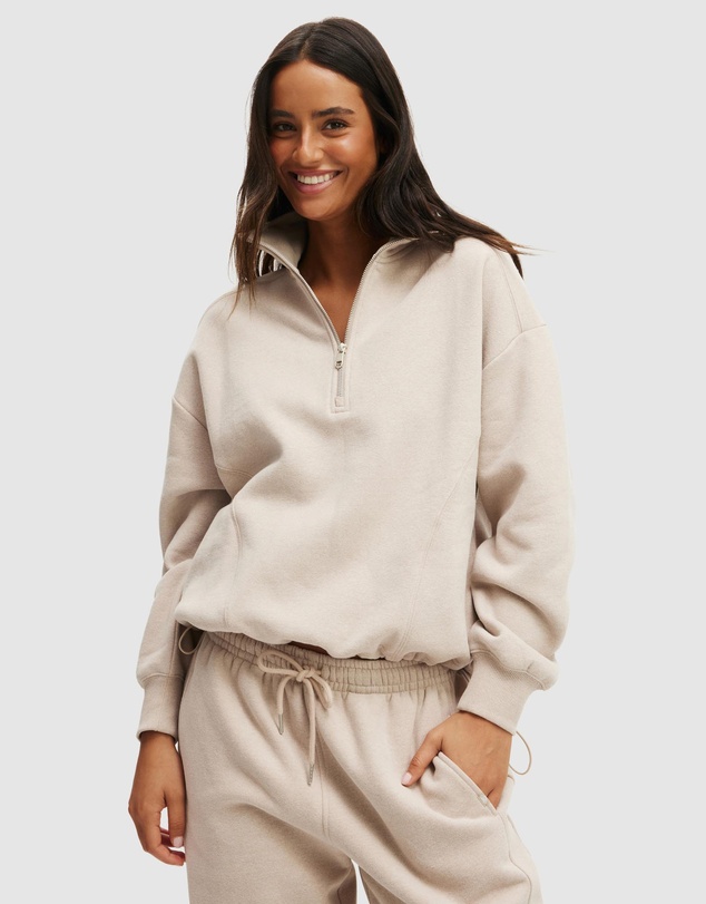 Cotton On Body Active - Plush Half Zip Sweatshirt