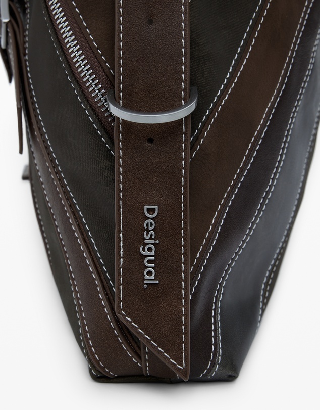 Desigual - Medium shoulder bag with stitching
