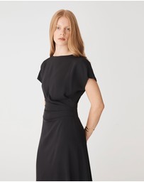 Forcast - Bianca Side Pleat Midi Dress
