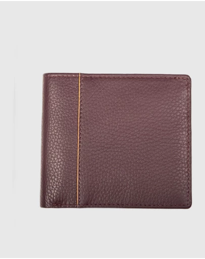 DENTS - Slim Two-Tone Pebble Grain Leather Bifold Wallet with RFID Blocking