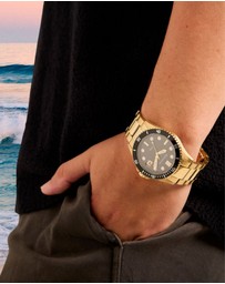 Maxum - Prince Black Dial, Gold Tone Case & Bracelet
