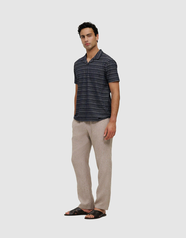 Trenery - Yarn Dyed Linen Relaxed Drawcord Pant