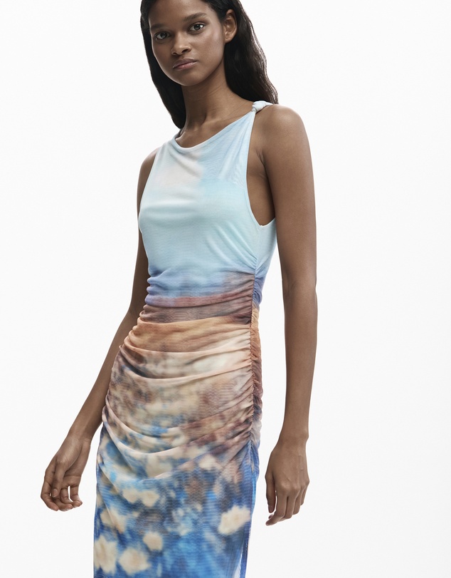 Desigual - Draped dress water lilies