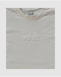 Verb - Verb Puffed Men Classic Logo 100% Cotton Skateboards Tshirt Cream