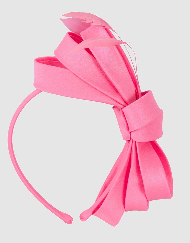 Max Alexander - Large Hot Pink Satin Bow Racing Fascinator