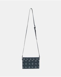 Pierre Cardin - Pierre Cardin Canvas Print/Leather Trim Flap Cross-Body Bag