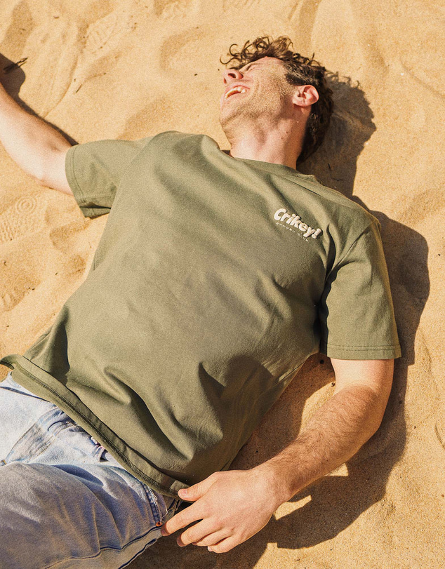 Skwosh - Crikey Men's Graphic Tee in Khaki