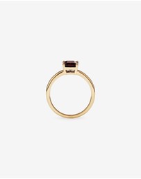 Michael Hill - Emerald Cut Red Garnet Gemstone Solitaire Ring in 10kt Yellow Gold