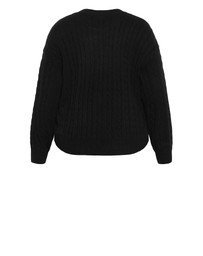 City Chic - Plus size Kenia Crew Neck Knit Jumper - black