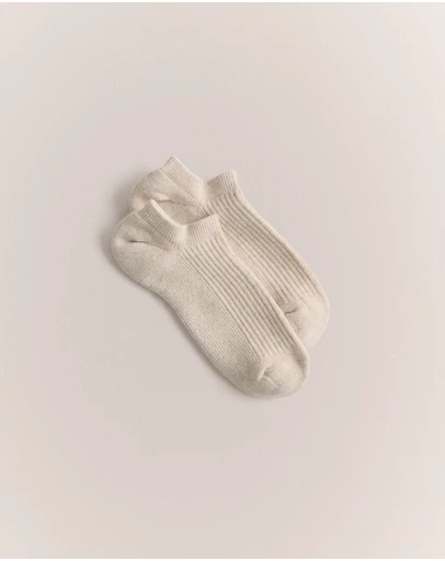 Trenery - Low Cut Rib Sock in Flax Marle