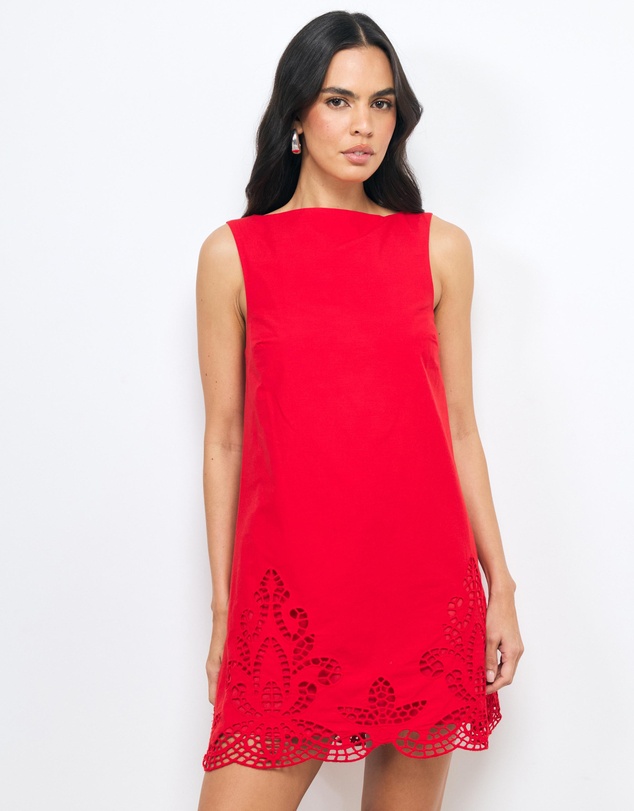 AERE - Elke Embroidered Mini Dress