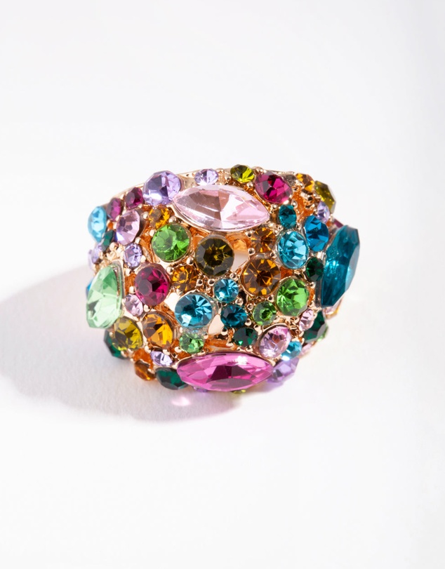 Lovisa - Gold Celestial Diamante Ring